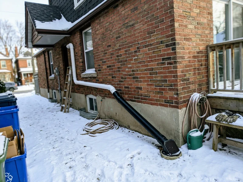 Rerouted discharge with better slope and an ice guard outlet in winter